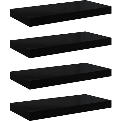  Plutajuće zidne police 4 kom sjajne crne 50 x 23 x 3,8 cm MDF Slike