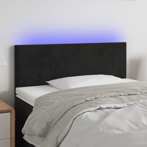 vidaXL LED posteljno vzglavje črno 90x5x78/88 cm žamet Cene
