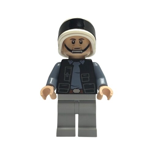 Lego Star Wars sw1391 Rebel Fleet Trooper - Male, Vest with Pockets, Black Neck, Dark Brown Eyebrows Slike
