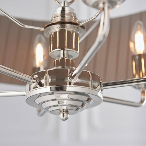  Endon 94397 - Luster na lancu HIGHCLERE 6xE14/40W/230V sivi/sjajni hrom Slike