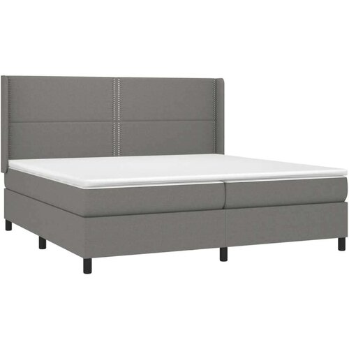  Box spring s madracem LED tamnosivi 200x200 cm tkanina Slike