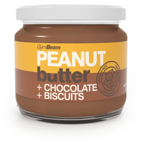 GymBeam Peanut butter with chocolate and biscuits 8 x 340 g Cene