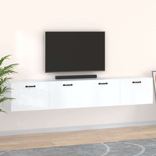 Stenska omarica 2 kosa bela 100x36,5x35 cm inženirski les, (20716718) Slike