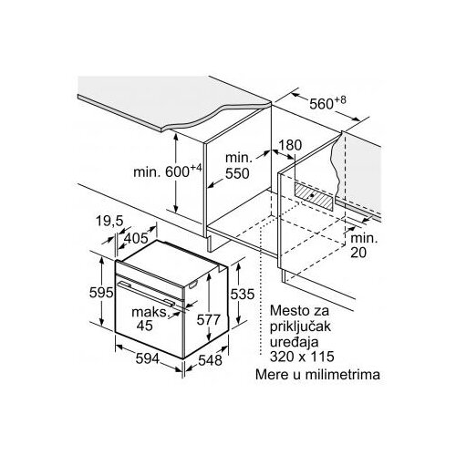 Bosch ugradna rerna sa mikrotalasnom funkcijom HMG778NB1 Slike