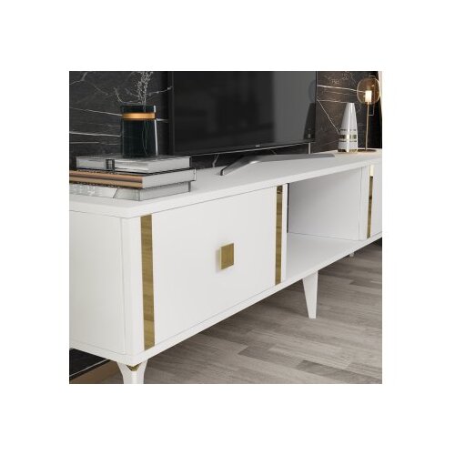 Hanah home tv polica doruk white gold Cene