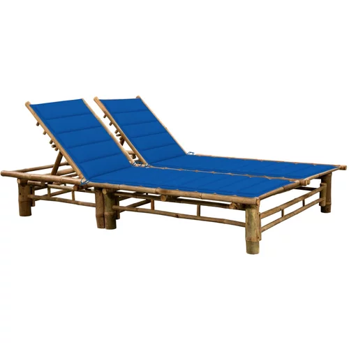  Ležaljka za sunčanje za dvije osobe od bambusa s jastucima