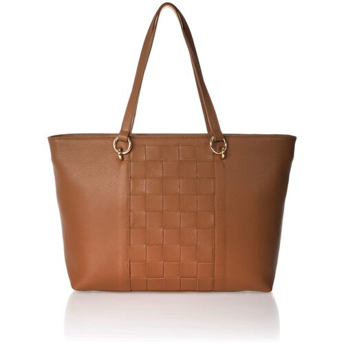 Federica Bassi Narančasta kožna torba Cognac Slike