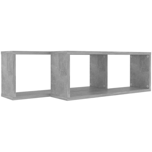 VidaXL Stenske police kockaste 2 kosa betonsko sive 60x15x23 cm Slike