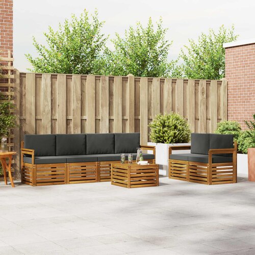  Set vanjskih sofa 7 pcs Prirodna i antracit Čvrsto drvo akacije Cene