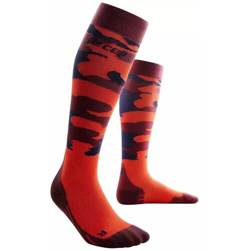 Cep Men's compression knee-high socks Camocloud Lava/Peacot Slike