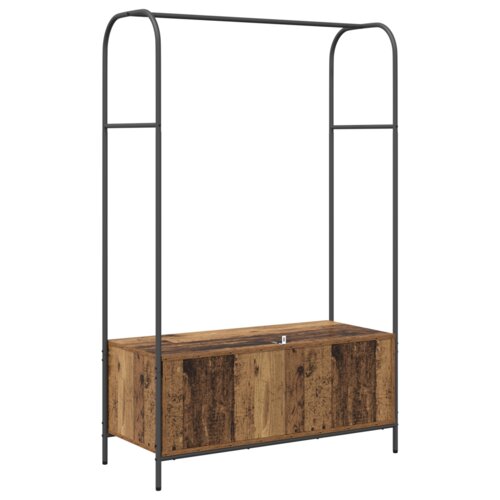 VidaXL Stojalo za oblačila s policami star les 100x44x160 cm Slike