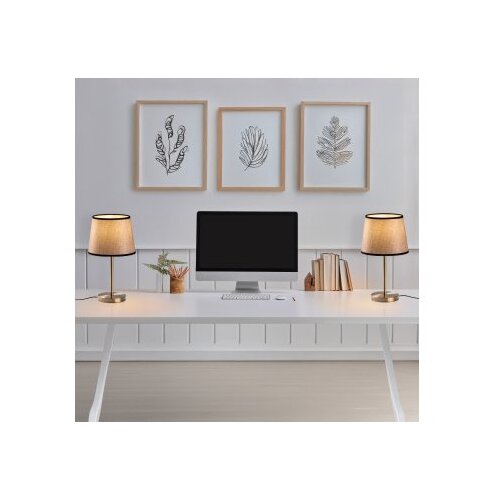 Opviq Set stonih lampi 5102, 21x21x39 cm, IP20, 2 komada, Srebrno-smeđa boja Slike