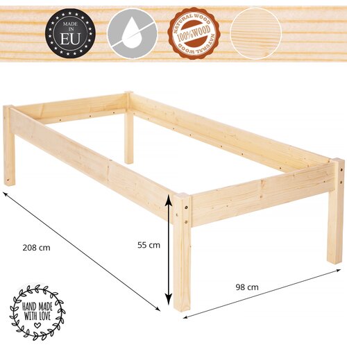 Springos VISOKA LESENA STAREJ&amp;Scaron;A POSTELJA BREZ VZMETNICE 90x200cm WOOD MANUFACTUR, (21629868) Slike