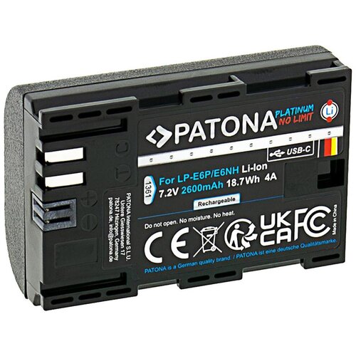 Patona Zamenska akumulatorska baterija za Canon LP-E6NH 2600 mAh Li-Ion Platinum USB-C Cene