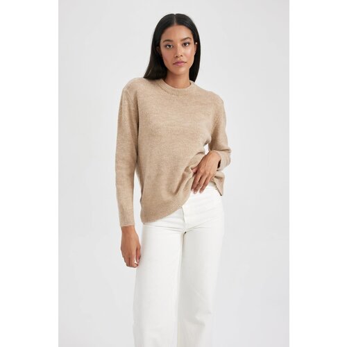 Defacto Regular Fit V Neck Premium Soft Wool Textured Sweater Slike