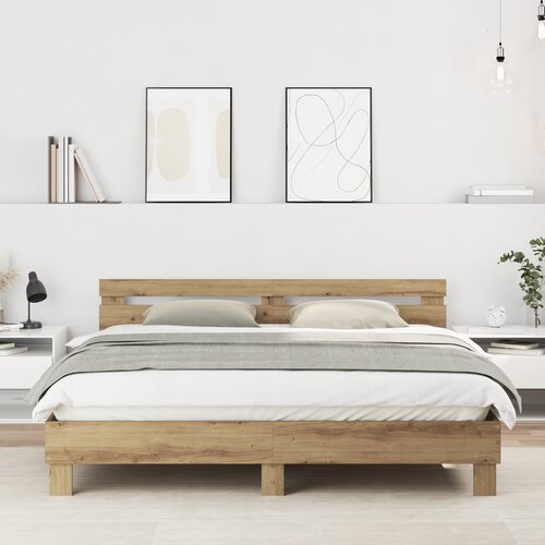 vidaXL Krevetna konstrukcija Umjetnička hrastovina 180 x 200 cm Cene