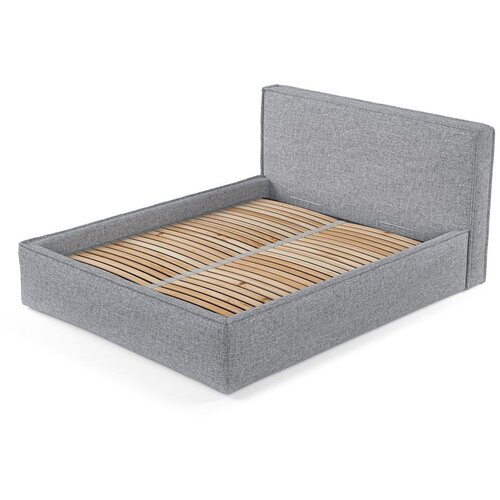 Maison de R&amp;ecirc;ve Sivi tapecirani bračni krevet s prostorom za odlaganje s podnicom 180x200 cm Lounge L &amp;ndash; Slike