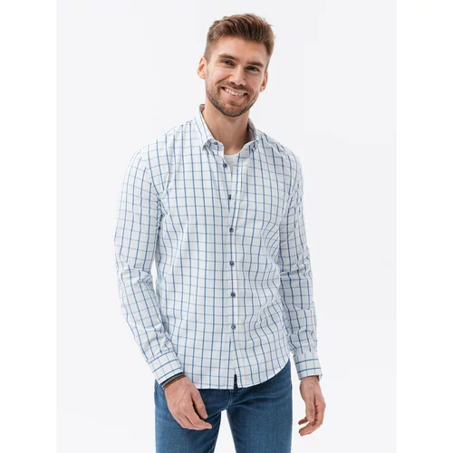 Ombre Men's shirt with long sleeves - V2 white