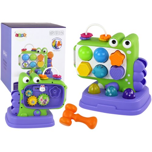 Dinosaur Educational Panel Whack-A-Mole Sorter Game For Children Purple Cene
