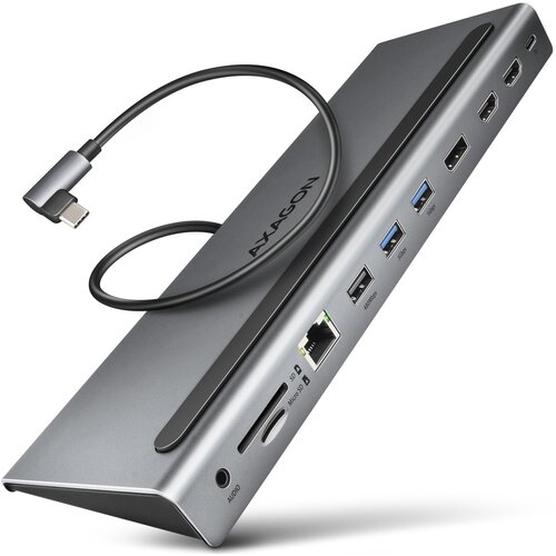 Axagon HMC-4KX3 USB 5Gbps hub, 3x USB-A, 2x HDMI, DP, RJ-45, SD /microSD, audio, PD 100W Cijene