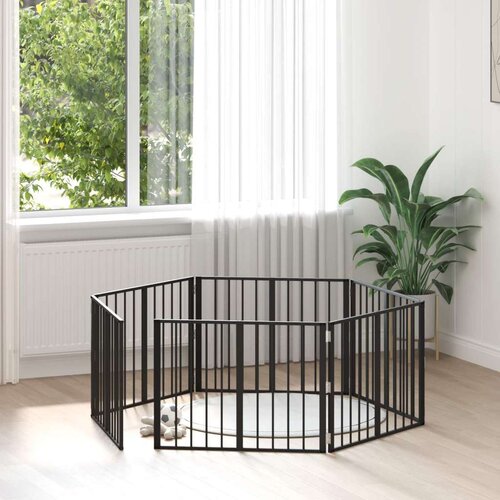  Pasja vrata 6 pcs Črna 80 x 60 cm Cinkana jeklena, (5000232768) Cene