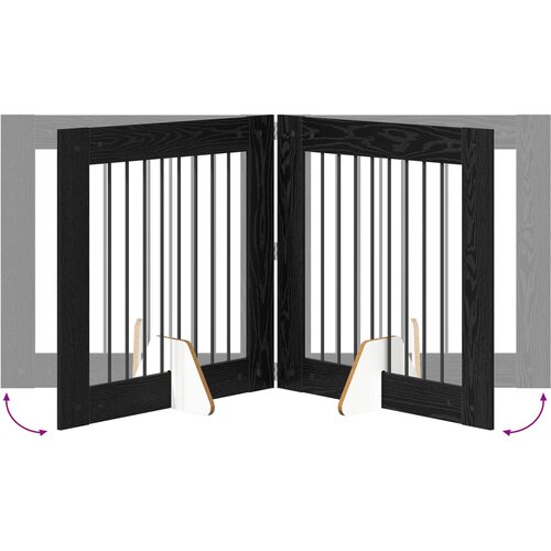  Vrata za pse s postoljem 6 pcs Crni hrast 80 x 80 cm Slike