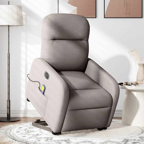 Maison Chic Električni masažni naslanjač - Relax naslanjač s funkcijo vstajanja taupe, (22042586) Slike