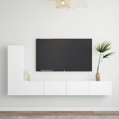 The Living Store Komplet TV omaric 3-delni bela iverna plo&amp;scaron;ča - Komplet TV Omaric, (21374398) Slike
