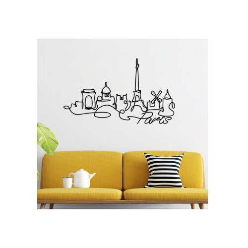 WALLXPERT Zidna dekoracija Pariz, 120x69cm, Crna Cene