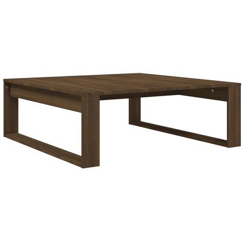 Maison Chic Klubska mizica - kavna mizica - Nizka mizica rjavi hrast 100x100x35 cm konstruiran les, (21755470) Slike