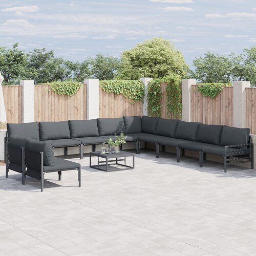 vidaXL Vrtna sedežna garnitura 12 pcs Antracitna Jeklo Cene