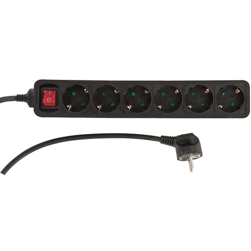 REV RITTER Produžni kabel s utičnicama (Broj &amp;scaron;uko utičnica: 6 Kom., Crne boje, Dužina kabela: 1,4 m, 3.500 W) Slike