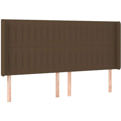  Uzglavlje tamnosmeđe 203x16x118/128 cm od tkanine Slike