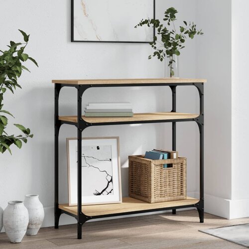 vidaXL Klubska mizica sonoma hrast 75x29x75 cm inženirski les Cene