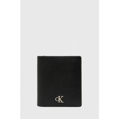 Calvin Klein Jeans Usnjena denarnica moški, črna barva