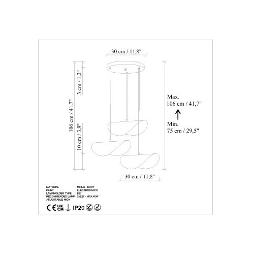 Opviq Luster EGER-MR-964-RETRO, 75-106cm, 50cm, 3xE27 Cijene