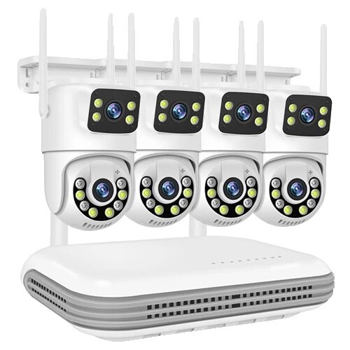 Oem Brezžični CCTV sistem, NVR za kanal, kamere z dvema objektivoma, nočni vid -8CH NVR in 4 Kamere -None, (5000137601) Cene