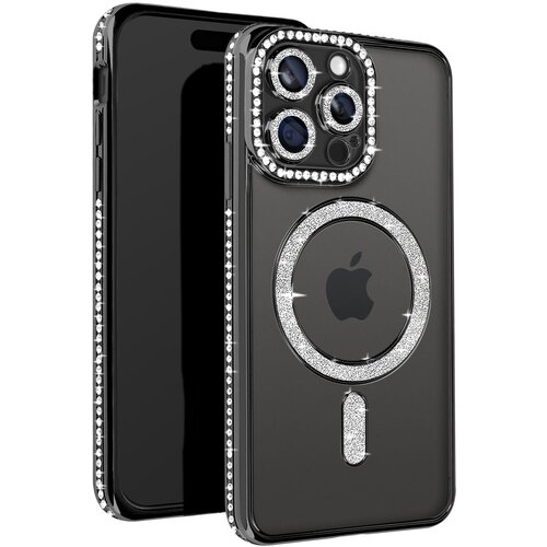 AVIZAR diamond case za iphone 15 pro zaščita magsafe contour strass, črna, (5000010518) Cene