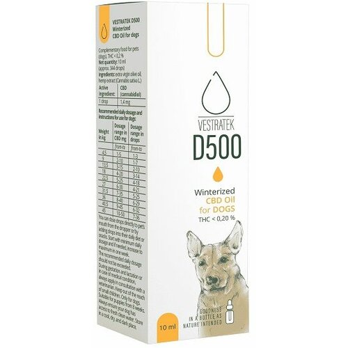Vestratek CBD D500 ulje od konoplje dodatak ishrani za pse 10 ml Slike