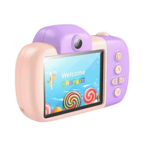 Hoco. DV201 Pink Dječja kamera, 2&amp;quot; IPS LCD, 32 MPx, FullHD, microSD, roze Slike