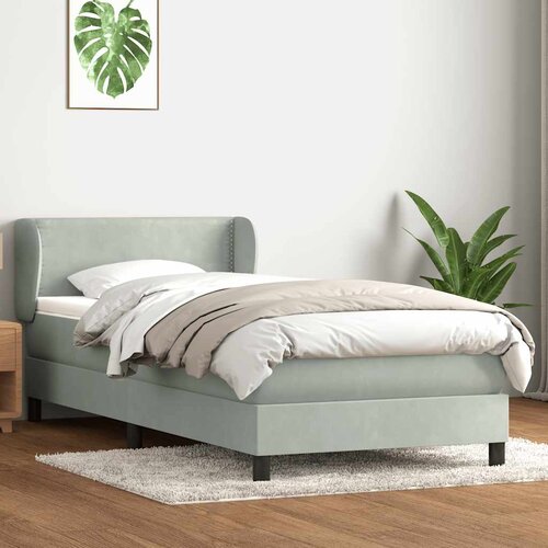 Box Spring krevet s madracem svijetlo sivi 90x220 cm bar&scaron;un Cijene