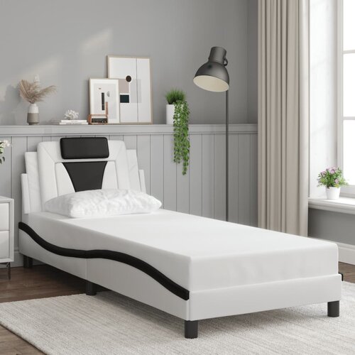 vidaXL Okvir kreveta s uzglavljem crno-bijeli 80x200 cm umjetna koža Cijene