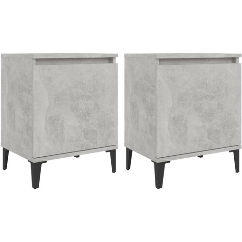 Maison Chic Dvo delni komplet Nočne omarice - Nočne mize s kovinskimi nogami betonsko sive 40x30x50 cm, (21690465) Cene