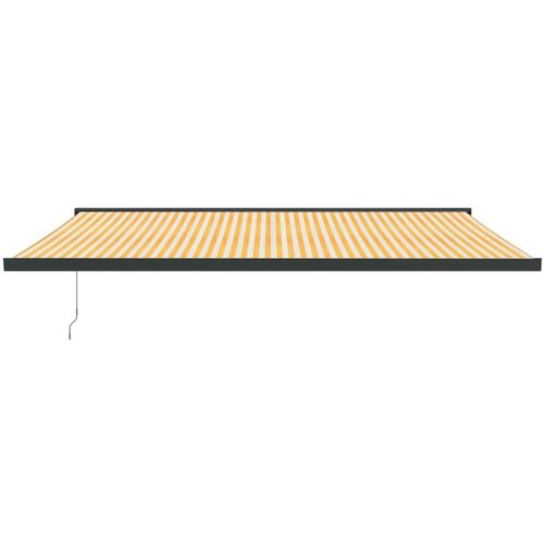  Tenda na uvlačenje žuto-bijela 5 x 3 m od tkanine i aluminija Slike