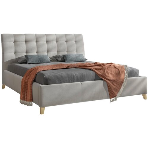 Hom`in OBLAZINJENA POSTELJA 140 cm x 200 cm , tekstil, leseni material bež Slike