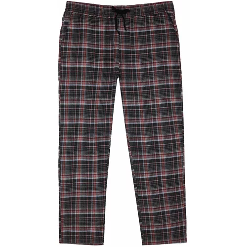 Trendyol Men's Black Regular Fit Plaid Weave Pajama Bottoms.