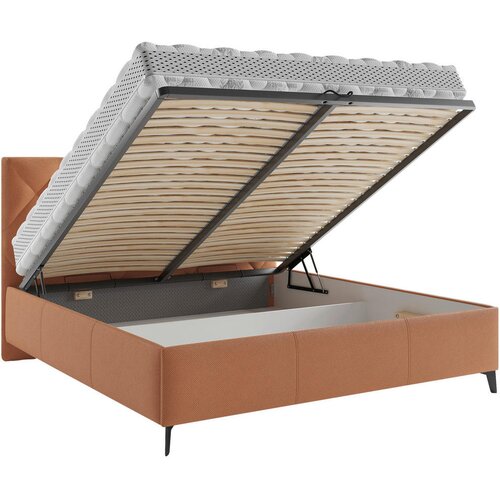 Boxxx OBLAZINJENA POSTELJA 160 cm x 200 cm , tekstil opečnato rjava Slike