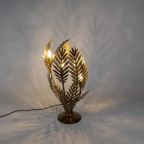 QAZQA Vintage namizna svetilka velika zlata - Botanica