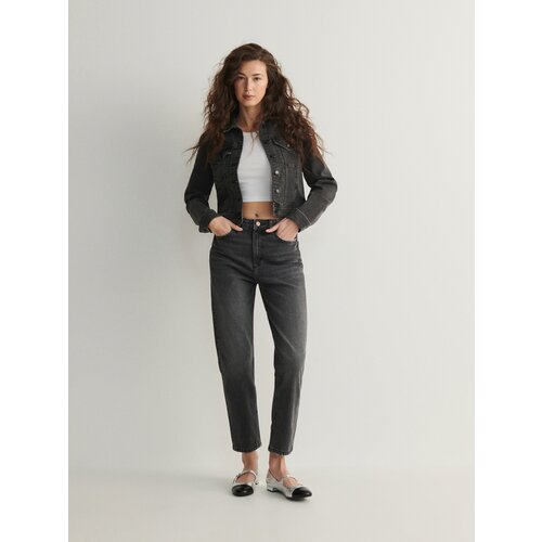 Reserved kavbojke mom fit slim - siva Cene