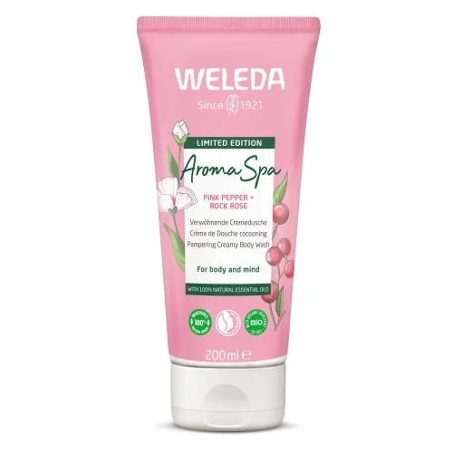 Weleda Aroma Spa Pink Pepper + Rock Rose Pampering Creamy Body Wash krema za prhanje 200 ml za ženske